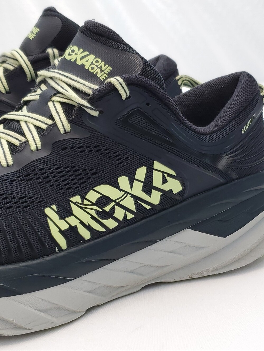 Hoka One One Bondi 7 Running Shoes Blue Graphite Butterfly Gray Athletic Mens 10 - Picture 6 of 8